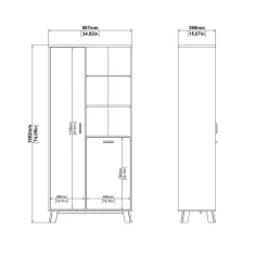 Wandkast Ikast Wit Jackson Hickory - Giga Living
