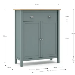 Wandkastje Misti 2d1dr Khaki Groen/oa - Giga Meubel