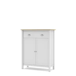 Wandkastje Misti 2d1dr Wit/eiken - Giga Meubel