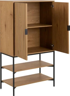 Wandkast Juna Naturel Metaal - Giga Living