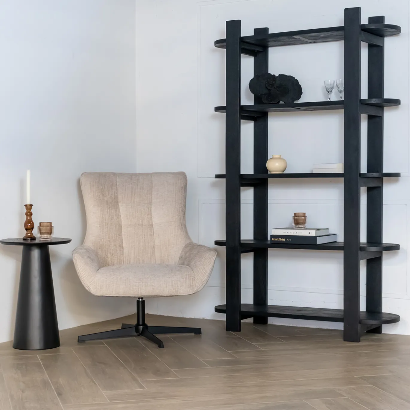 Wandkast Luuk Zwart 120cm - Giga Meubel