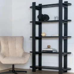 Wandkast Luuk Zwart 120cm - Giga Meubel