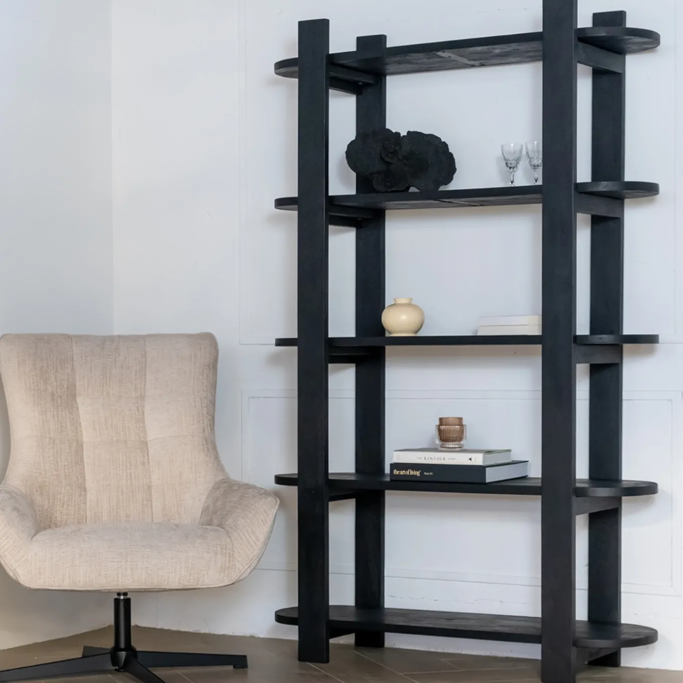 Wandkast Luuk Zwart 120cm - Giga Meubel
