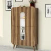 Wandkast Mine Melamine Walnoot Wit