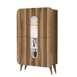 Wandkast Mine Melamine Walnoot Wit