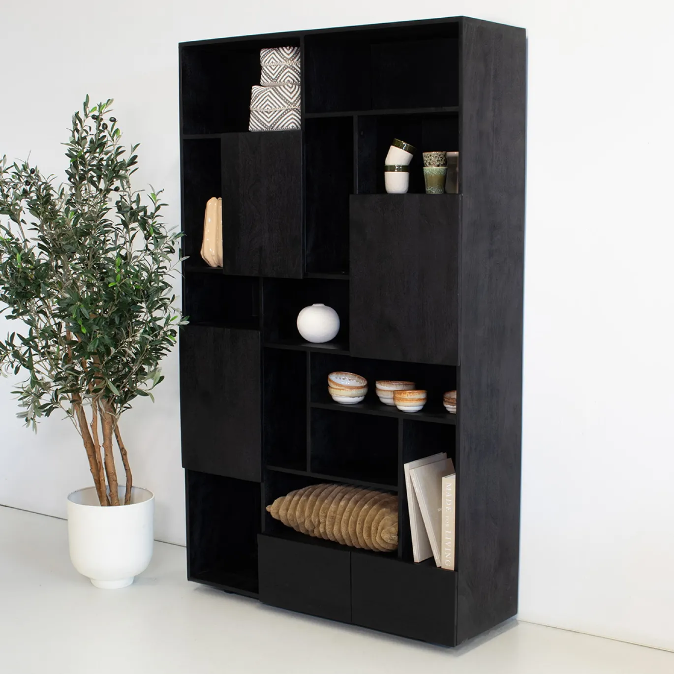 Wandkast Nala Zwart 200cm - Giga Meubel