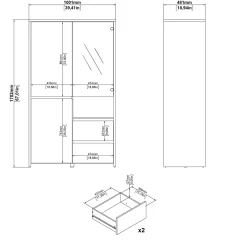 Wandkast Next Jackson Hickory Wit Hoogglans - Giga Living