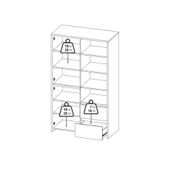 Wandkast Next Jackson Hickory Wit Hoogglans - Giga Living