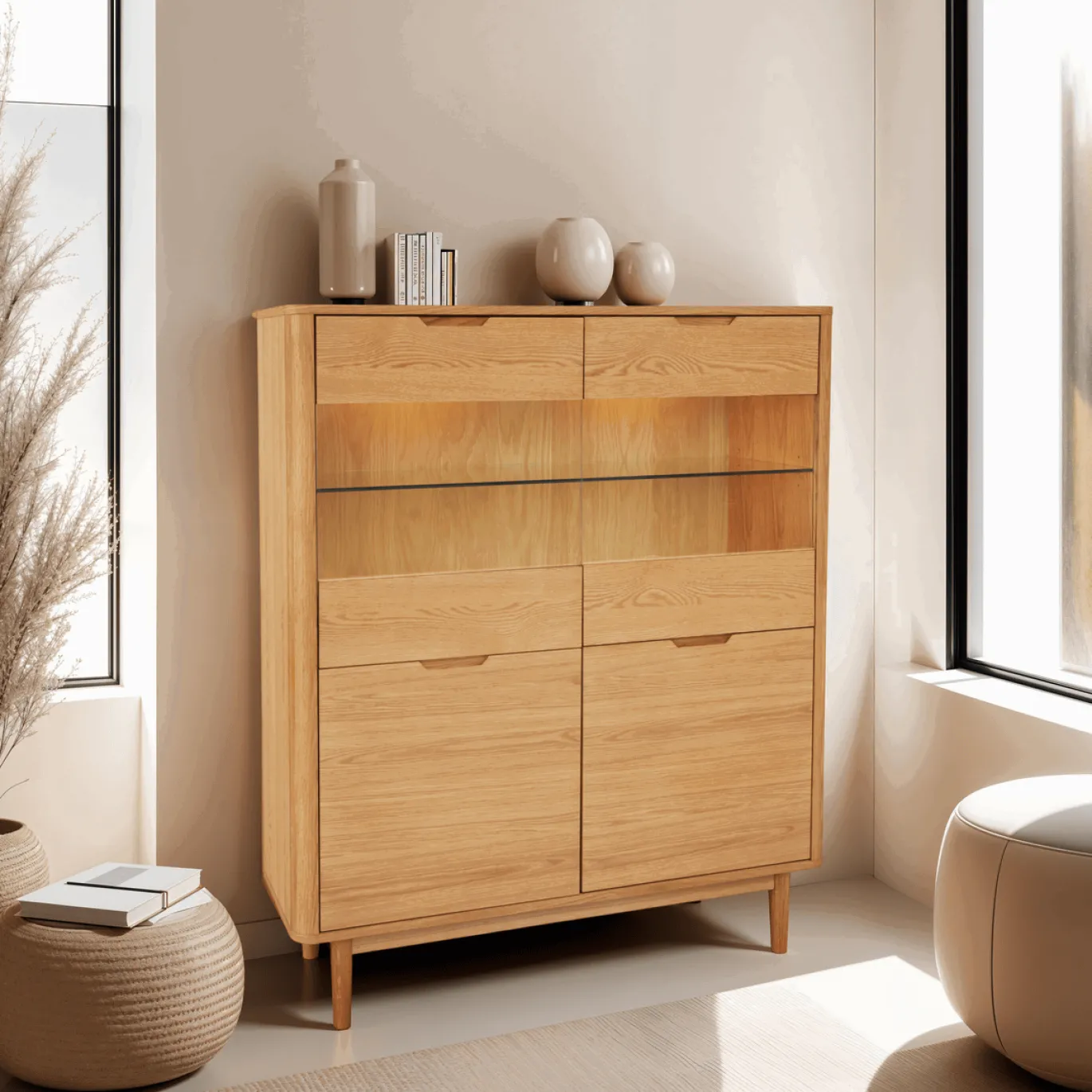 Wandkast Nyborg Naturel Oil - Giga Meubel