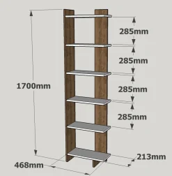 Wandkast Order Wit/Walnoot 170cm