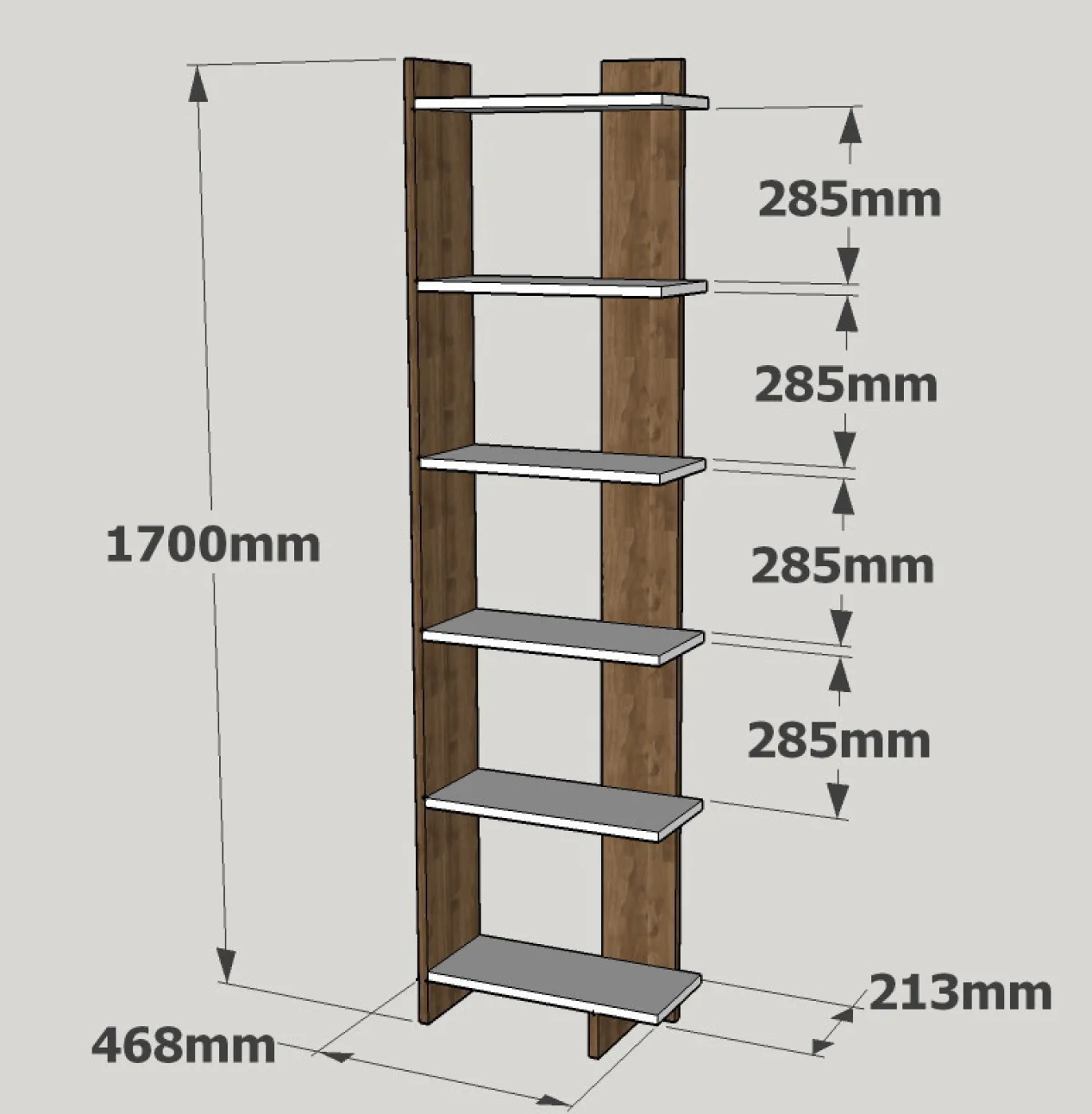 Wandkast Order Wit/Walnoot 170cm