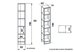 Wandkast Polka Zwart/Goud 180cm