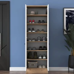 Wandkast Pozanti Wit/Walnoot