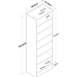 Wandkast Pozanti Wit/Walnoot