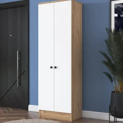 Wandkast Pozanti Wit/Walnoot