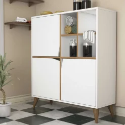 Wandkast Pulse Melamine Wit Walnoot