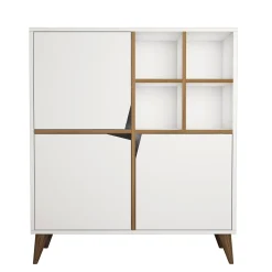 Wandkast Pulse Melamine Wit Walnoot