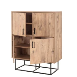 Wandkast Quantum Solo Melamine Atlantic Pine Zwart