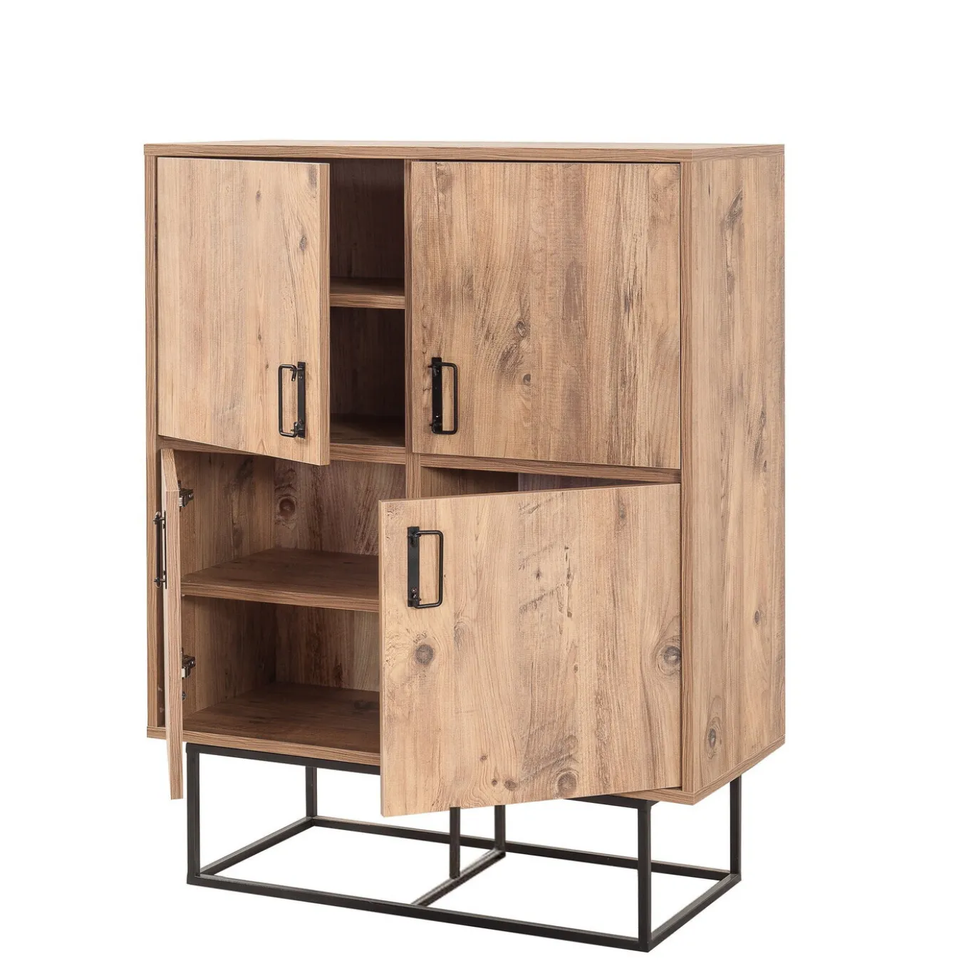 Wandkast Quantum Solo Melamine Atlantic Pine Zwart