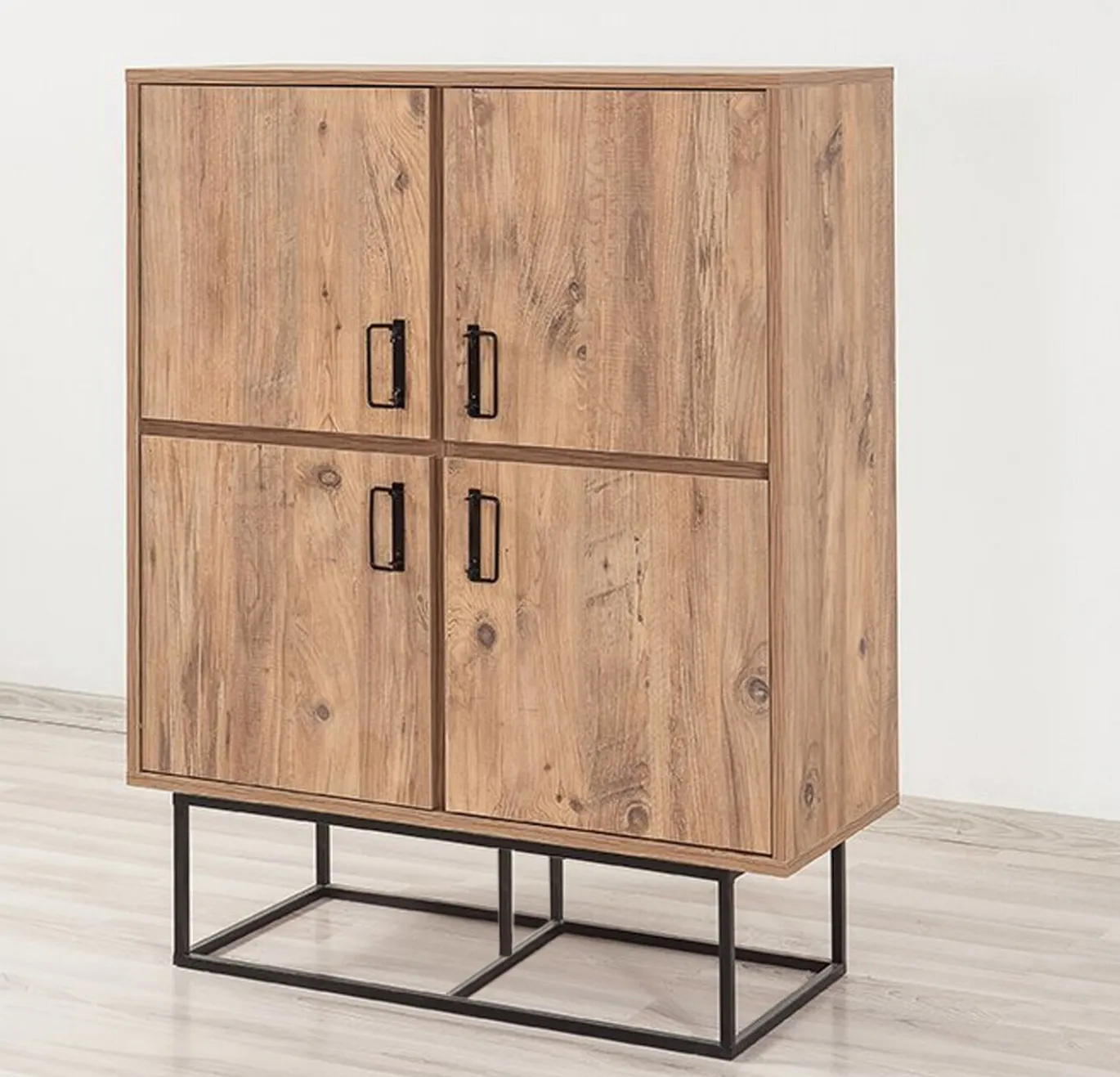 Wandkast Quantum Solo Melamine Atlantic Pine Zwart