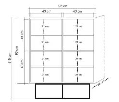 Wandkast Quantum Solo Melamine Atlantic Pine Zwart