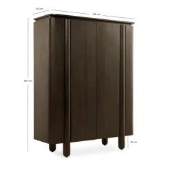 Wandkast Rondo Donkerbruin 150cm - Giga Meubel