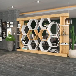 Wandkast Sueno Naturel/Wit