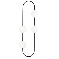Wandlamp Abaküs 4-Lichts Wit/Zwart