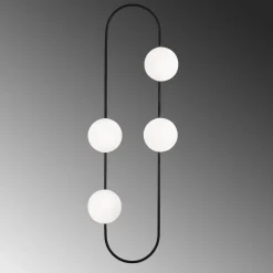 Wandlamp Abaküs 4-Lichts Wit/Zwart