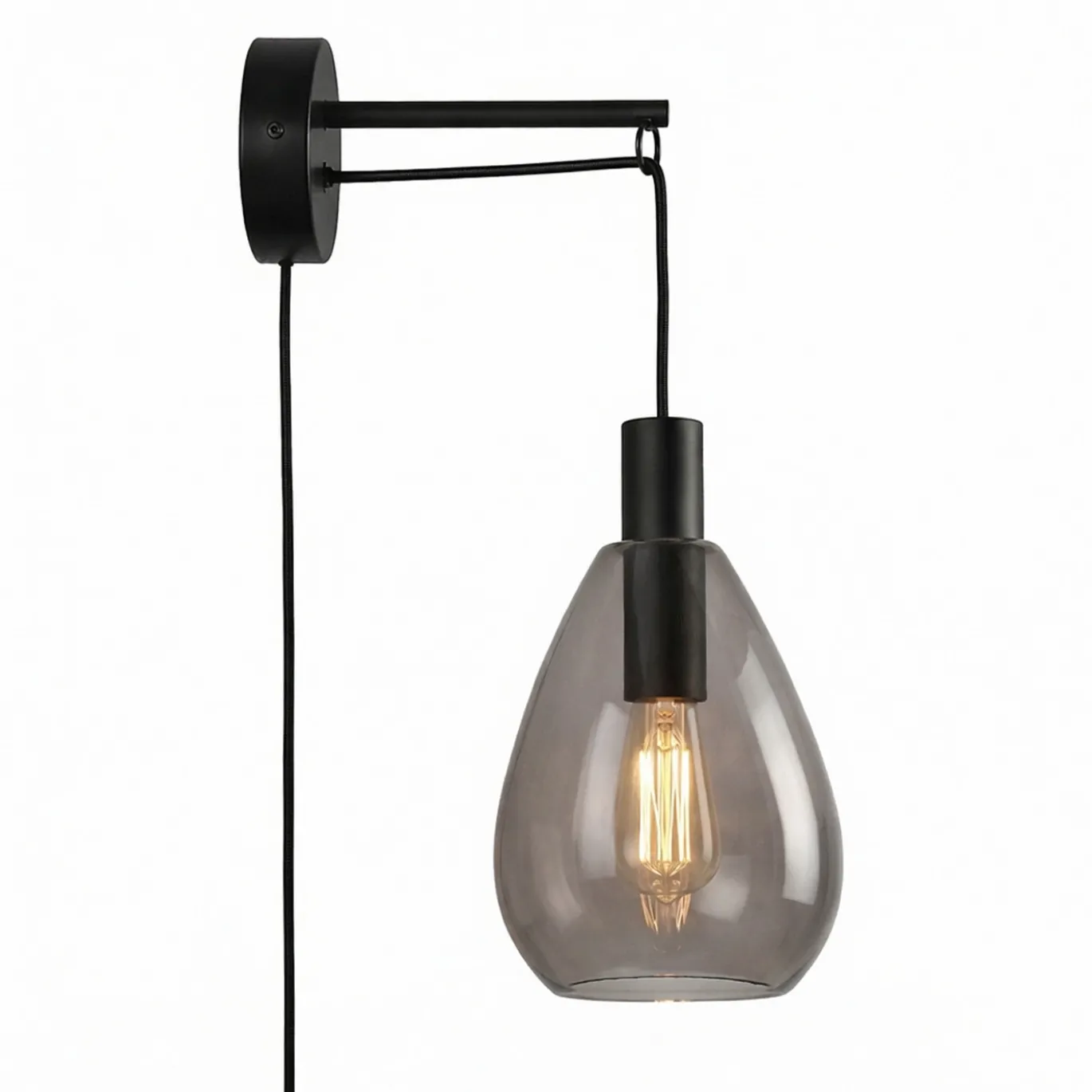 Wandlamp Anita 1-Lichts Smoke Glas - Giga Meubel