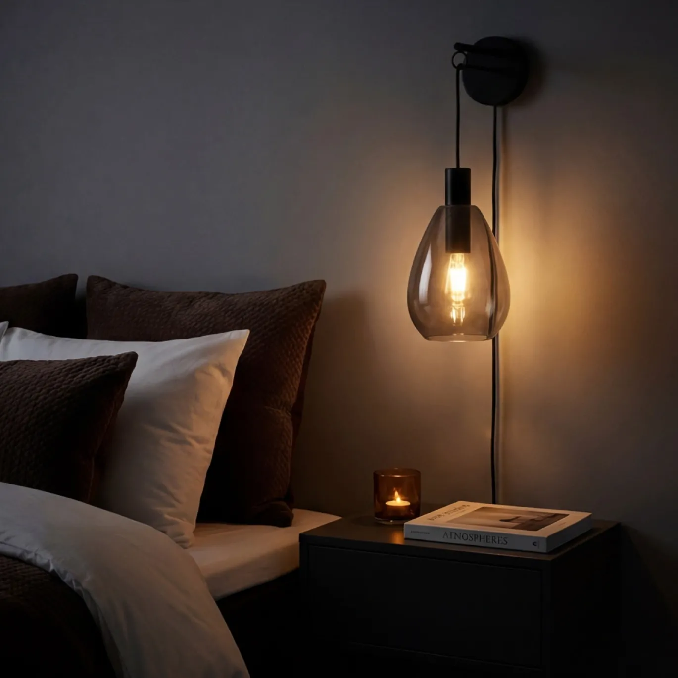 Wandlamp Anita 1-Lichts Smoke Glas - Giga Meubel
