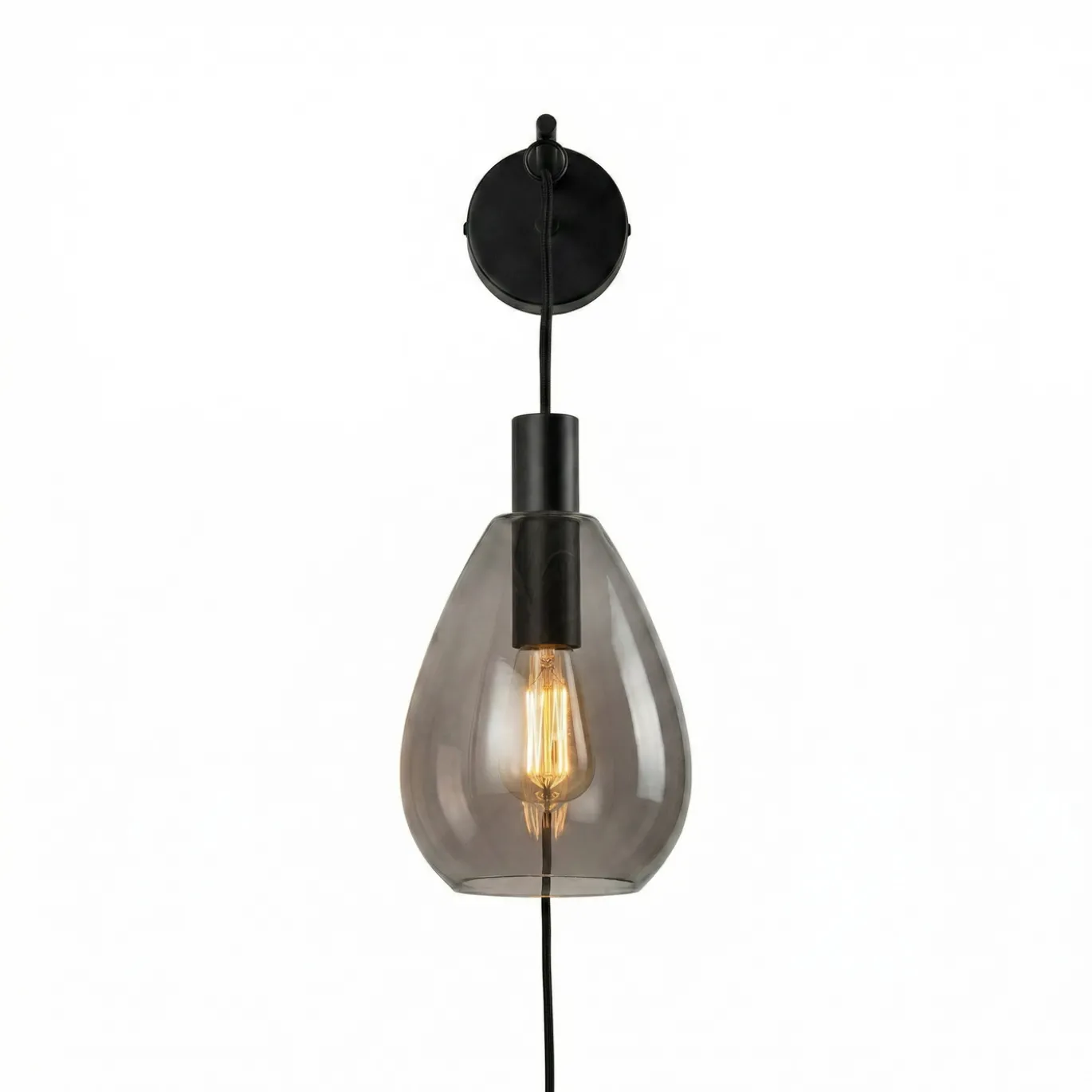 Wandlamp Anita 1-Lichts Smoke Glas - Giga Meubel