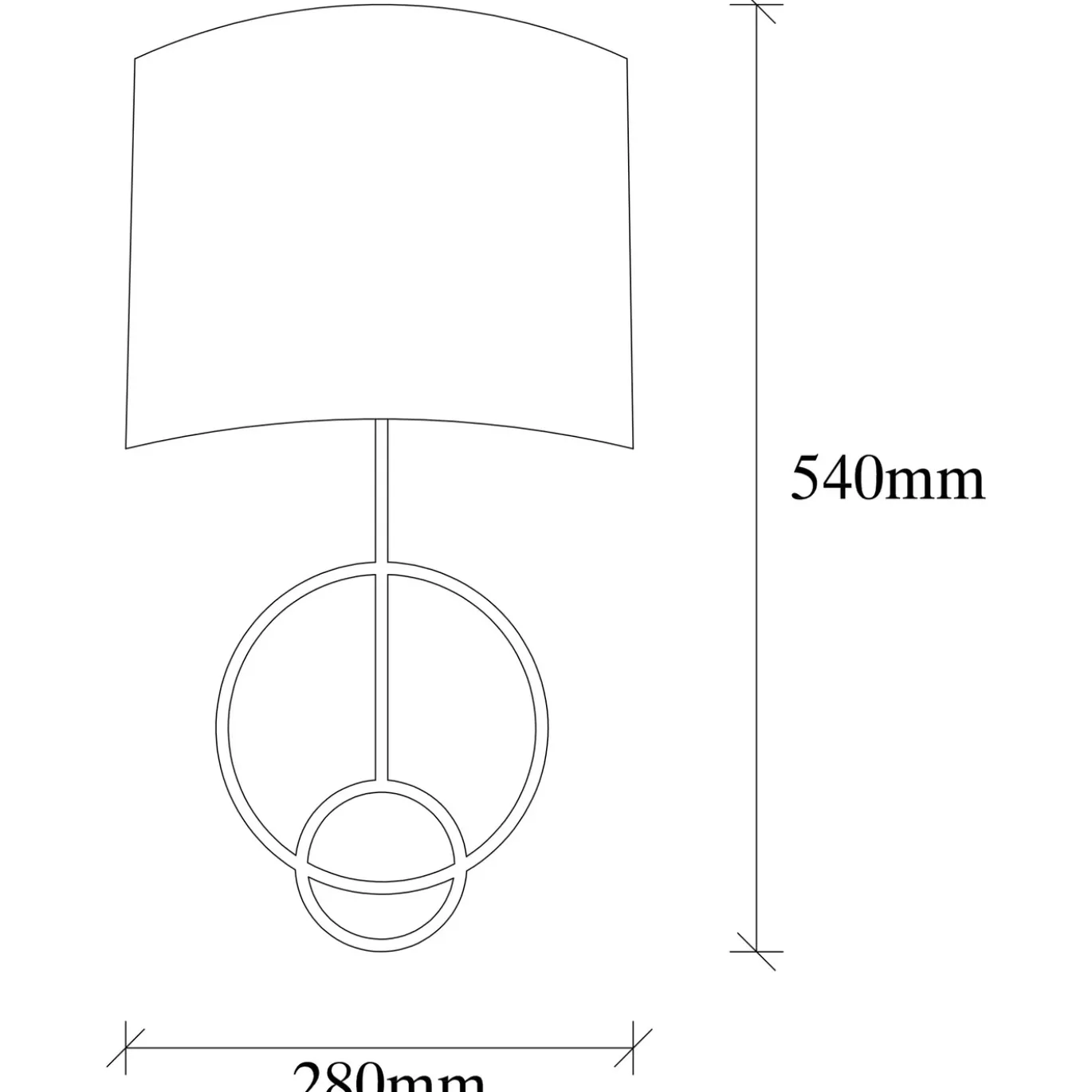 Wandlamp Asaf Circles Wit/Zwart
