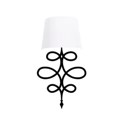 Wandlamp Asaf Curl Wit/Zwart