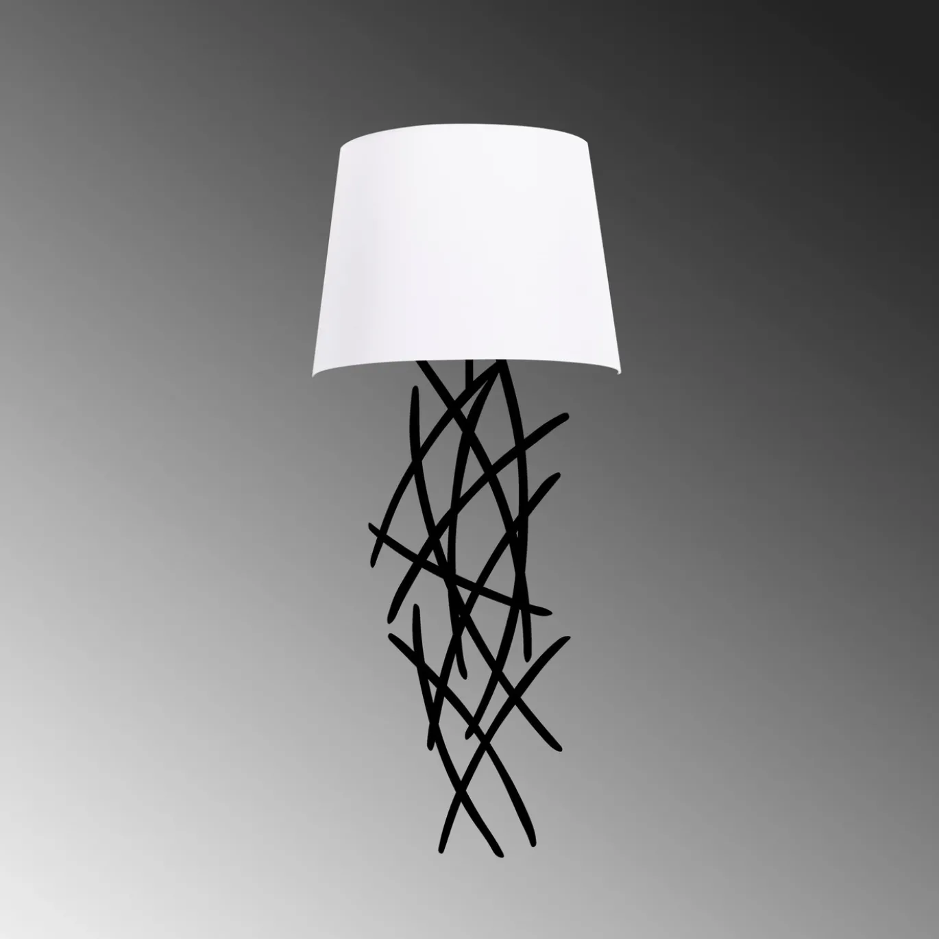 Wandlamp Asaf Sticks Wit/Zwart