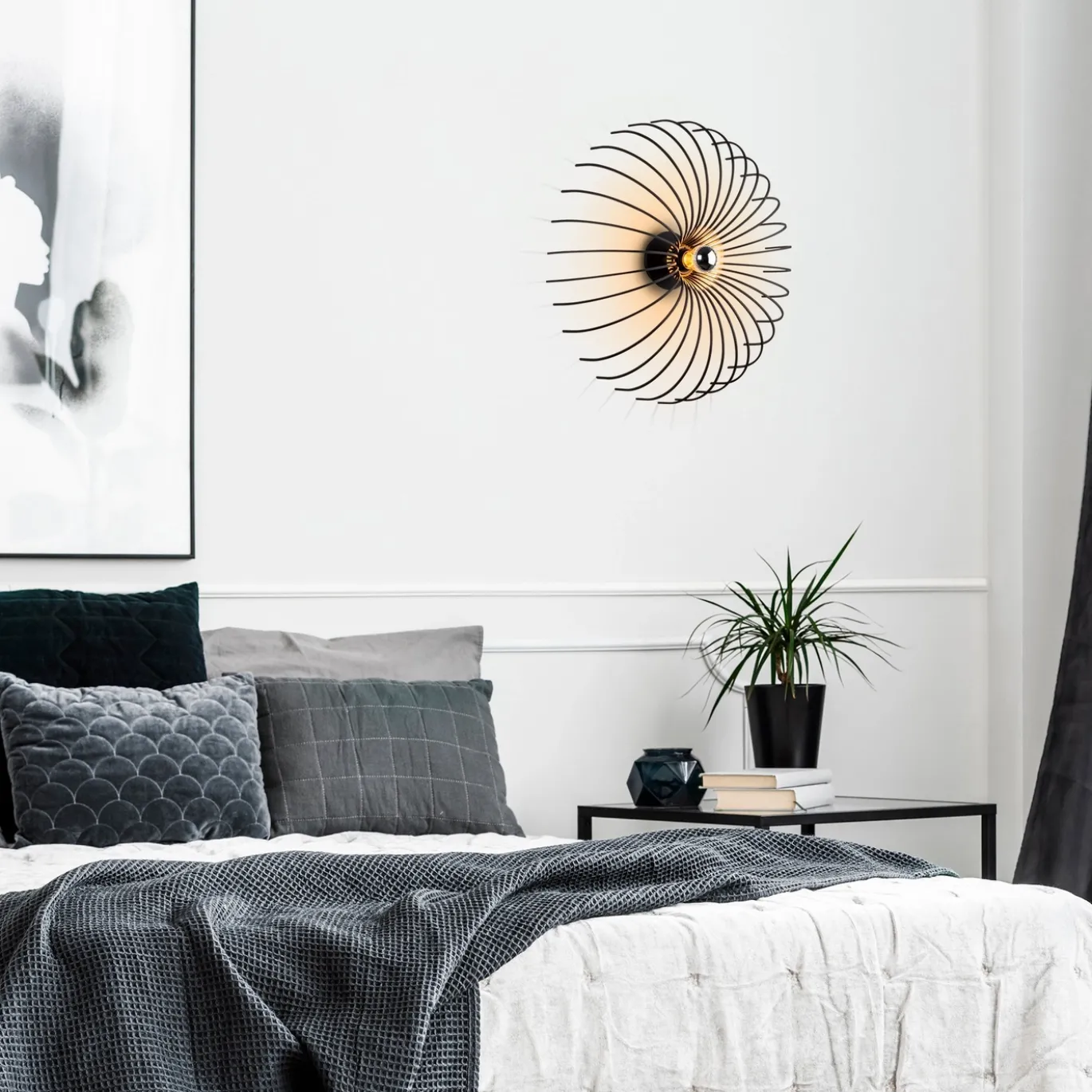 Wandlamp Aspendos Zwart