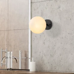 Wandlamp Atmaca Wit/Zwart