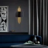 Wandlamp Avdan Curve Goud/Zwart