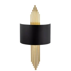 Wandlamp Avdan Curve Goud/Zwart