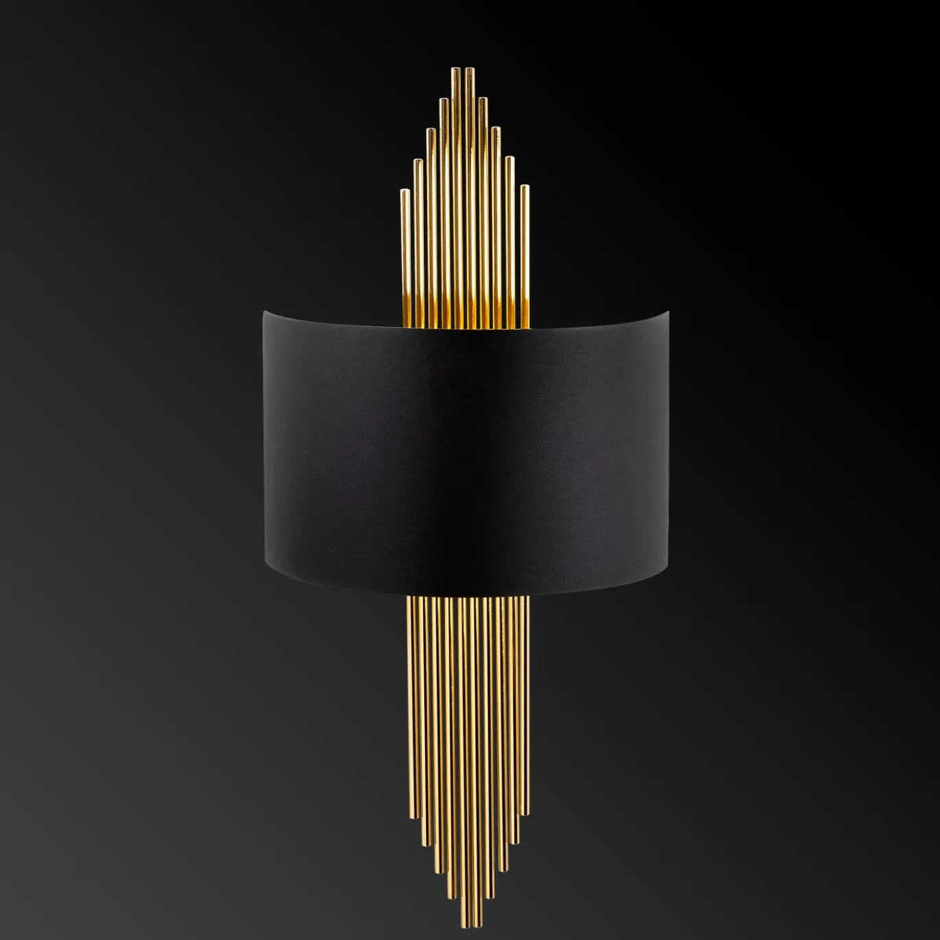 Wandlamp Avdan Curve Goud/Zwart