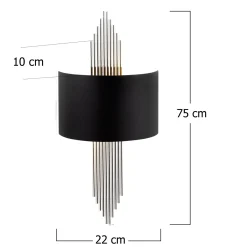 Wandlamp Avdan Zwart/Zilver