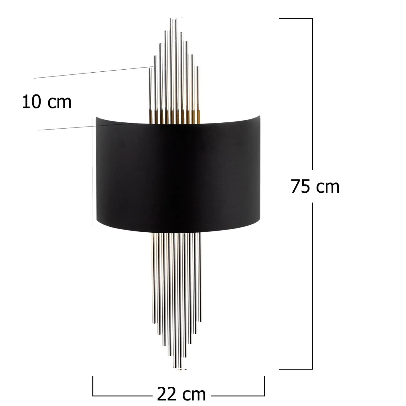 Wandlamp Avdan Zwart/Zilver