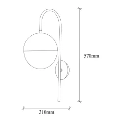 Wandlamp Bastos Goud/Zwart