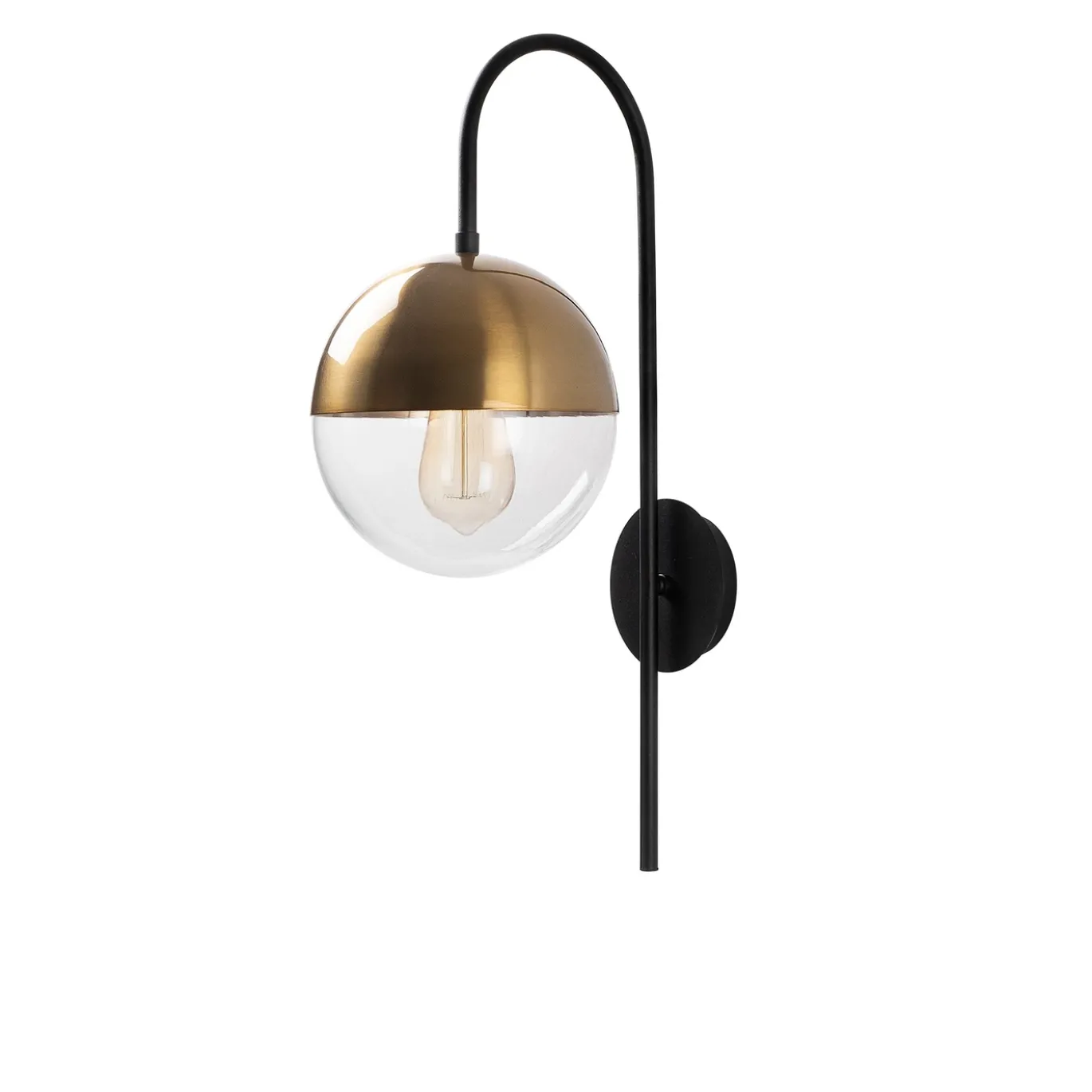 Wandlamp Bastos Goud/Zwart