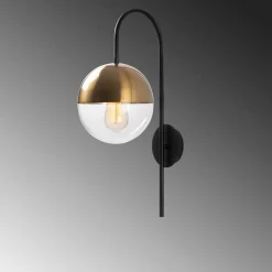Wandlamp Bastos Goud/Zwart