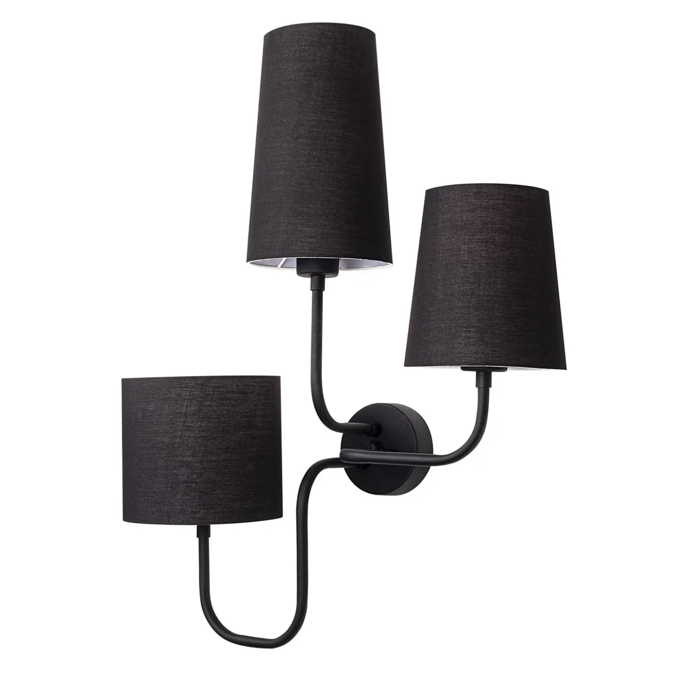 Wandlamp Catal 3-Lichts Zwart