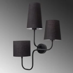Wandlamp Catal 3-Lichts Zwart