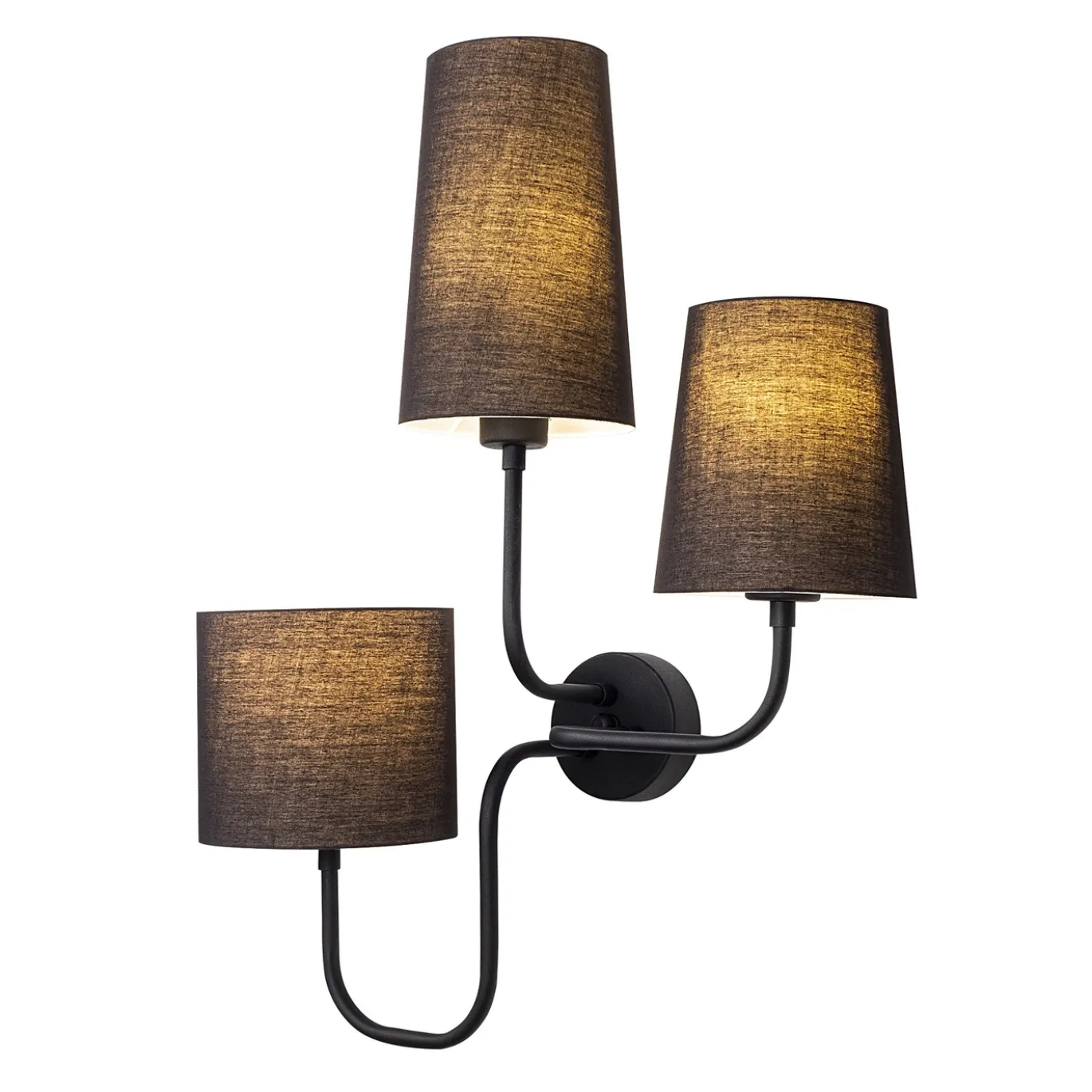 Wandlamp Catal 3-Lichts Zwart