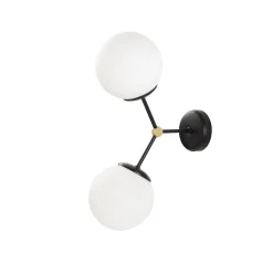 Wandlamp Damar 2-Lichts Zwart