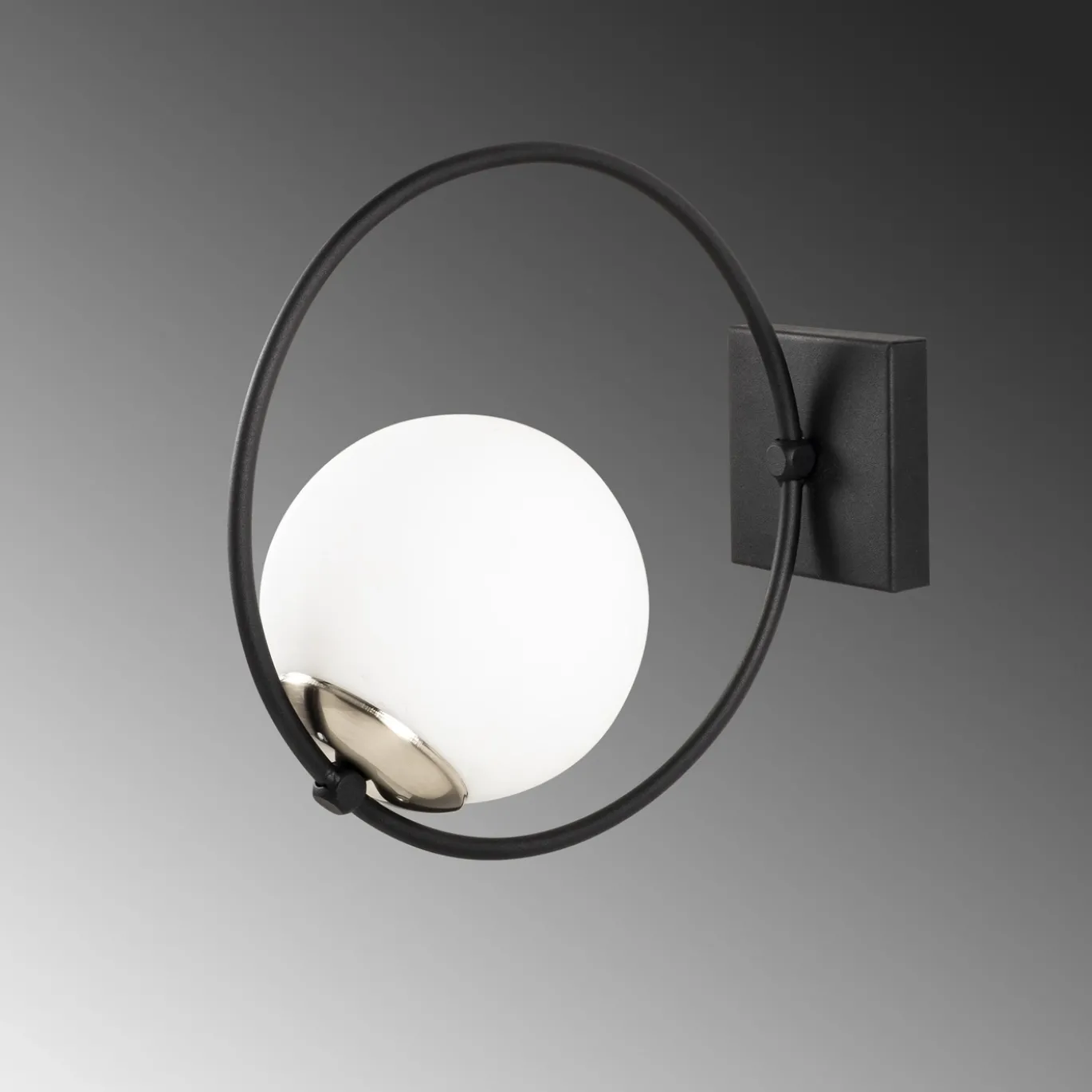 Wandlamp Dolunay Zwart/Wit